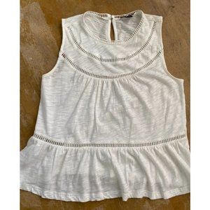 Loft Peplum White Sleeveless Top